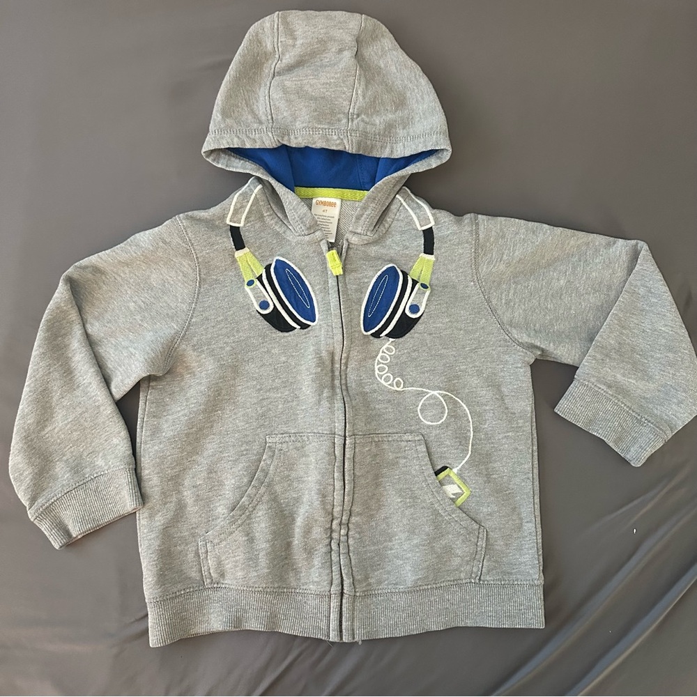 Toddler Embroidered Headphone Design Hoodie